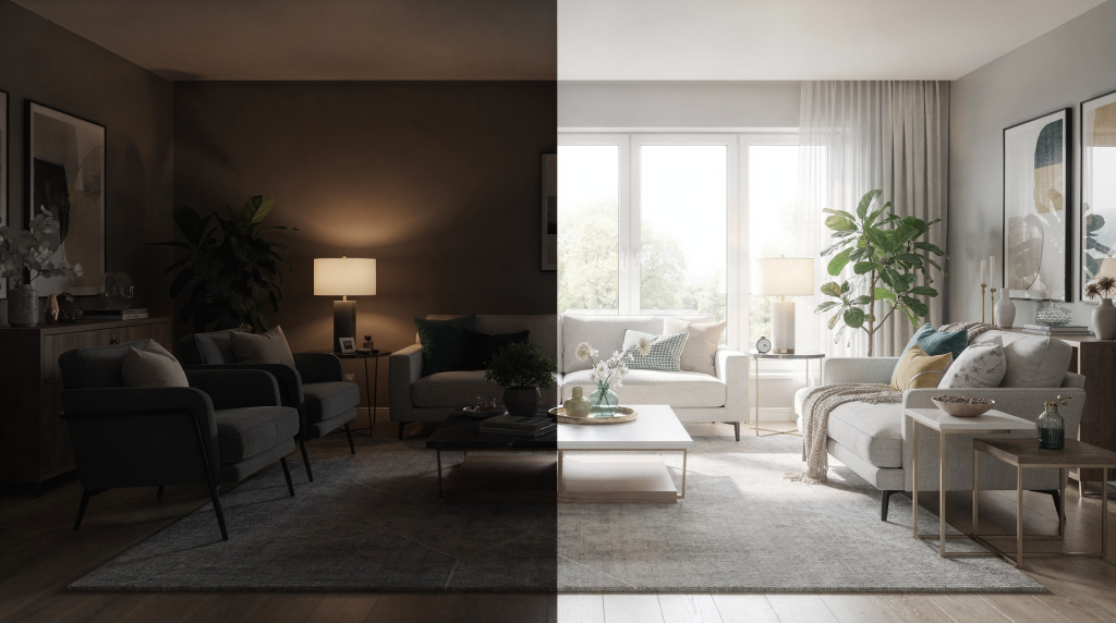 Before and After: How Light and Staging Changed a Listing Gallery